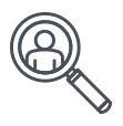Une loupe qui représente le service de dépistage et de prévention en orthophonie.
